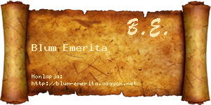 Blum Emerita névjegykártya